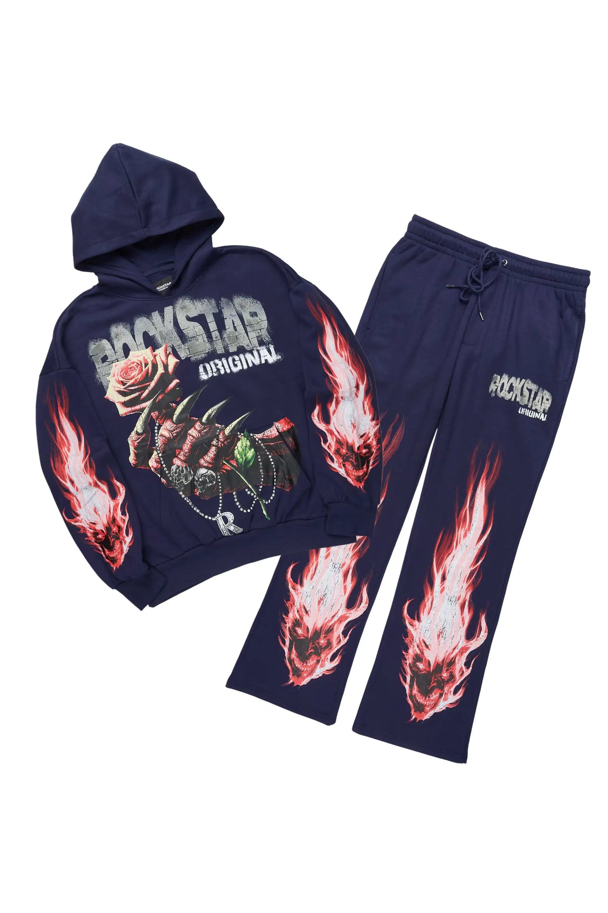 Azyrx Navy Hoodie/Baggy Pant Track Set