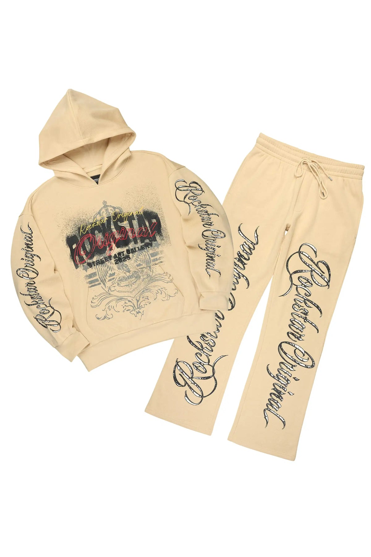 Enkel Beige Hoodie/Baggy Pant Track Set