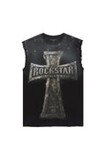 Mikell Black Oversized Cut Off T-Shirt