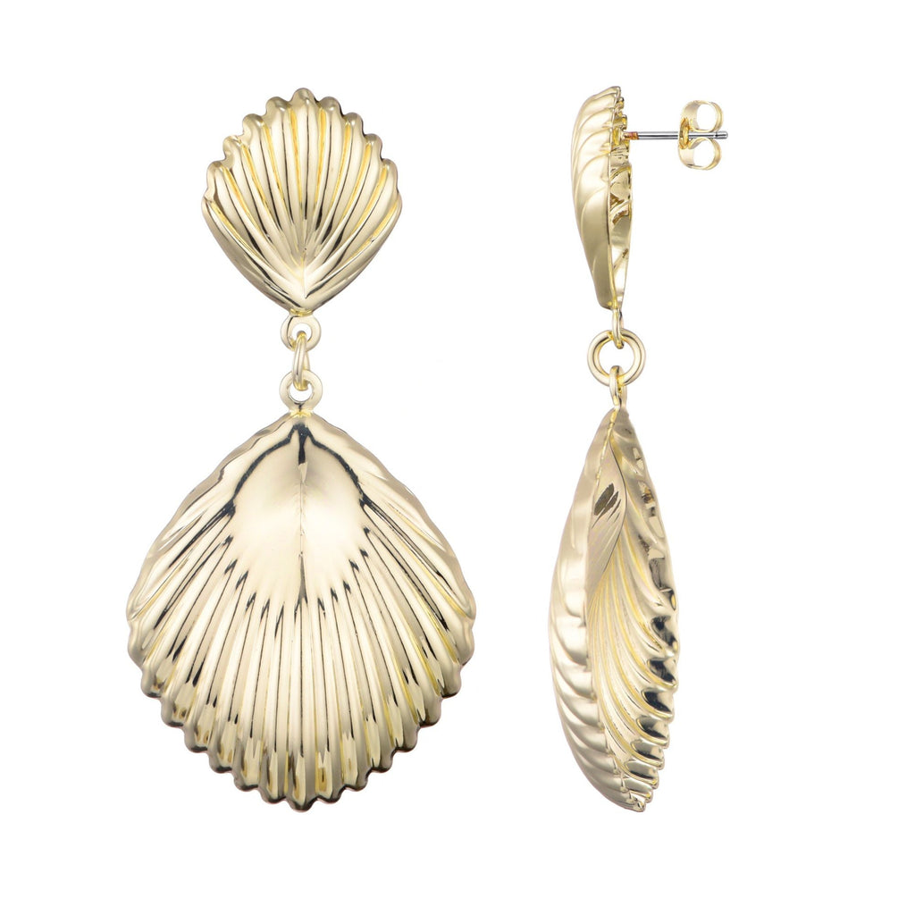 Gold Plated Deco Inspired Drop Earrings