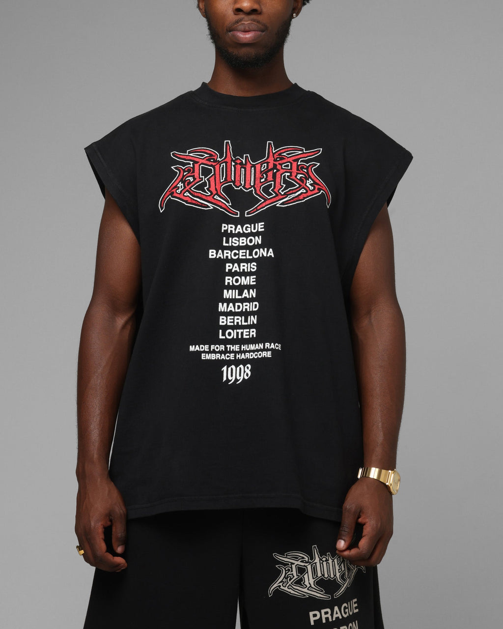 Loiter Hardcore Muscle T-Shirt Washed Black