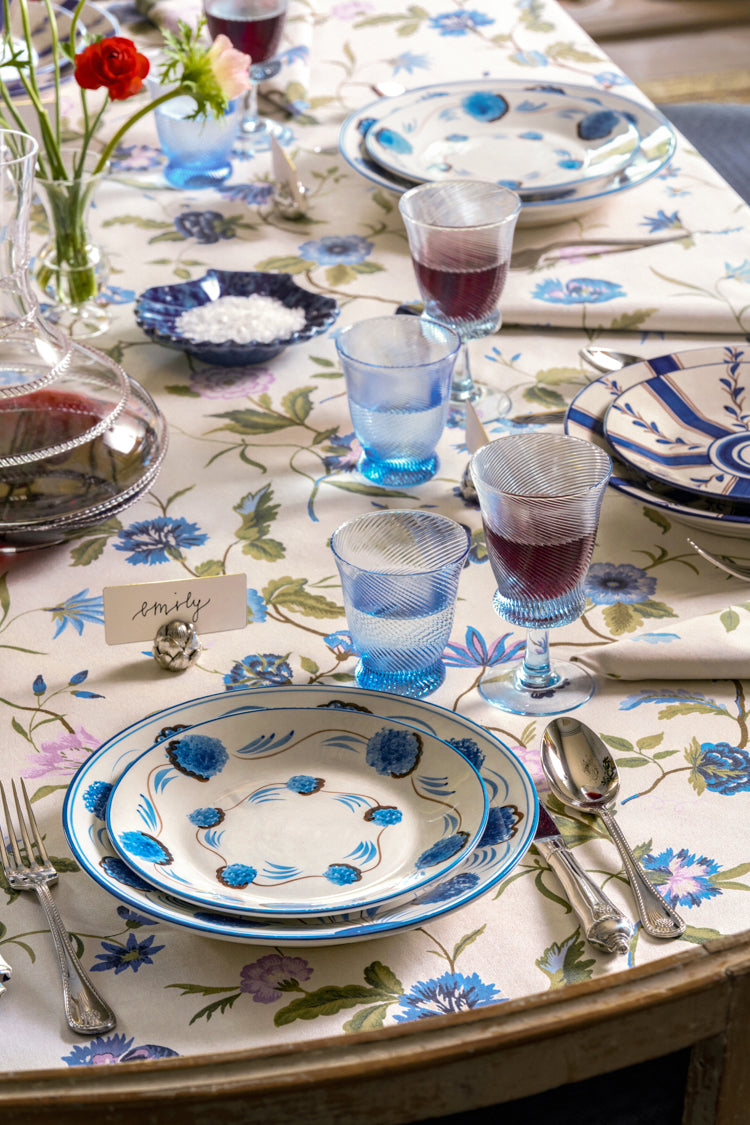 Blue Flower Dessert Plate