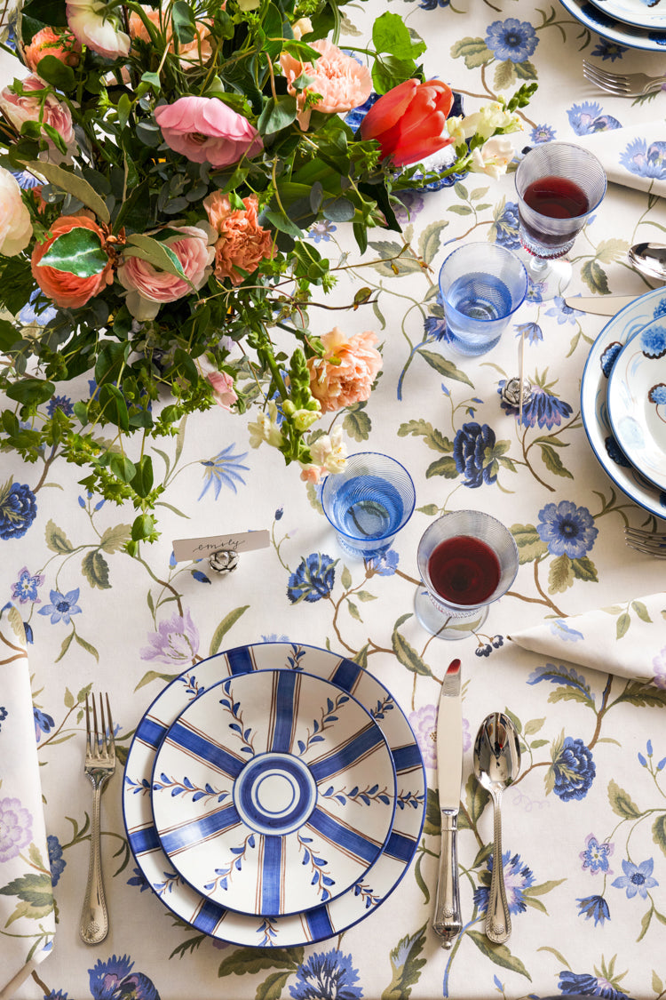 Blue Stripe Dessert Plate