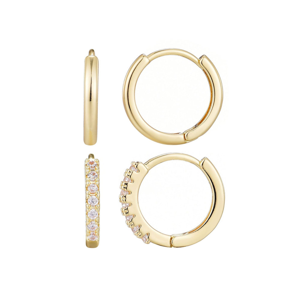 14k Gold Plated CZ Earring Set