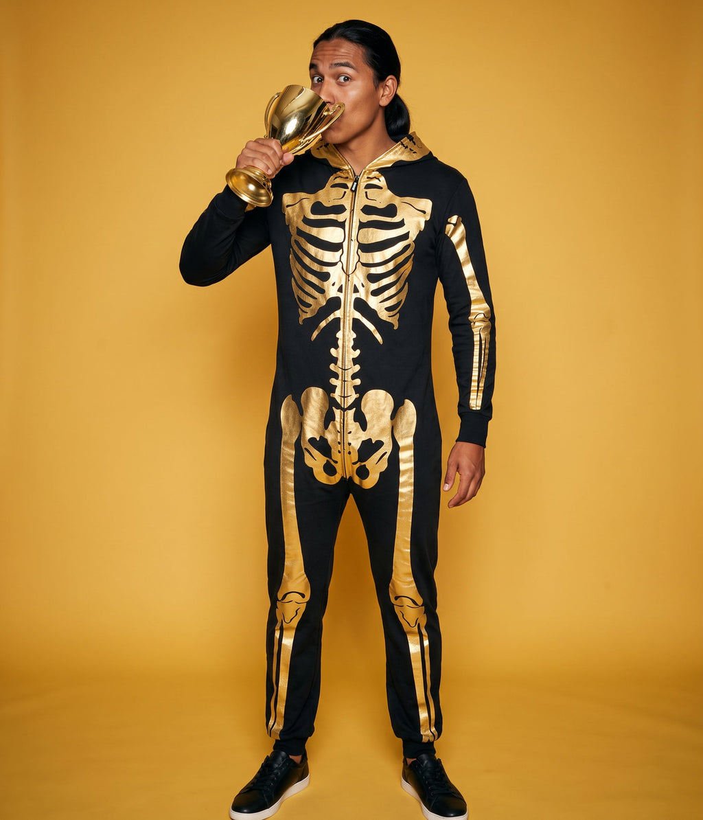 Men's Gold Skeleton Costume