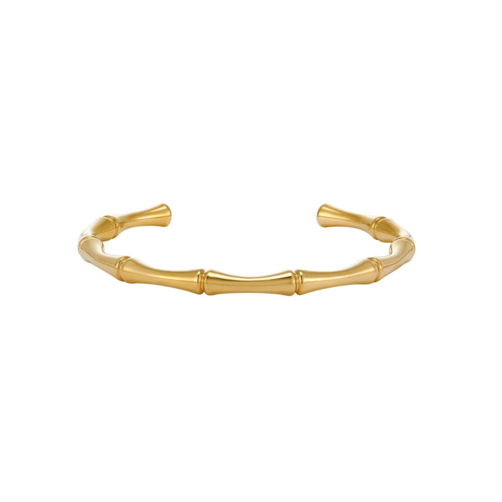 Tarnish Resistant 18k Gold Plated Bamboo Cuff