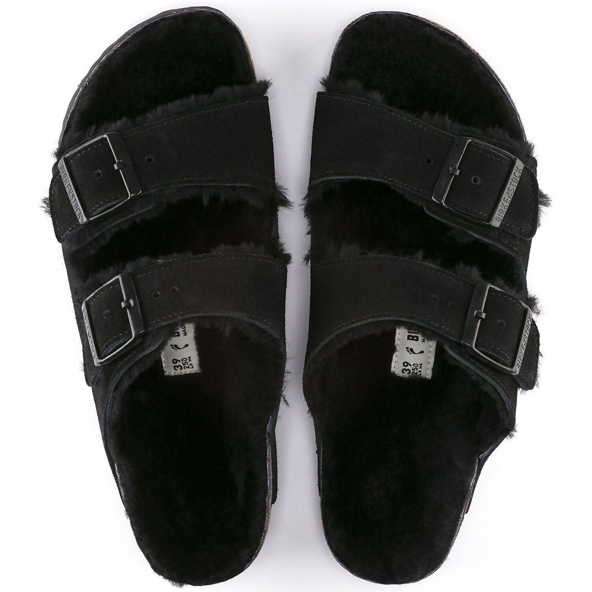 Unisex Arizona Fur Shearling Sandal In Black