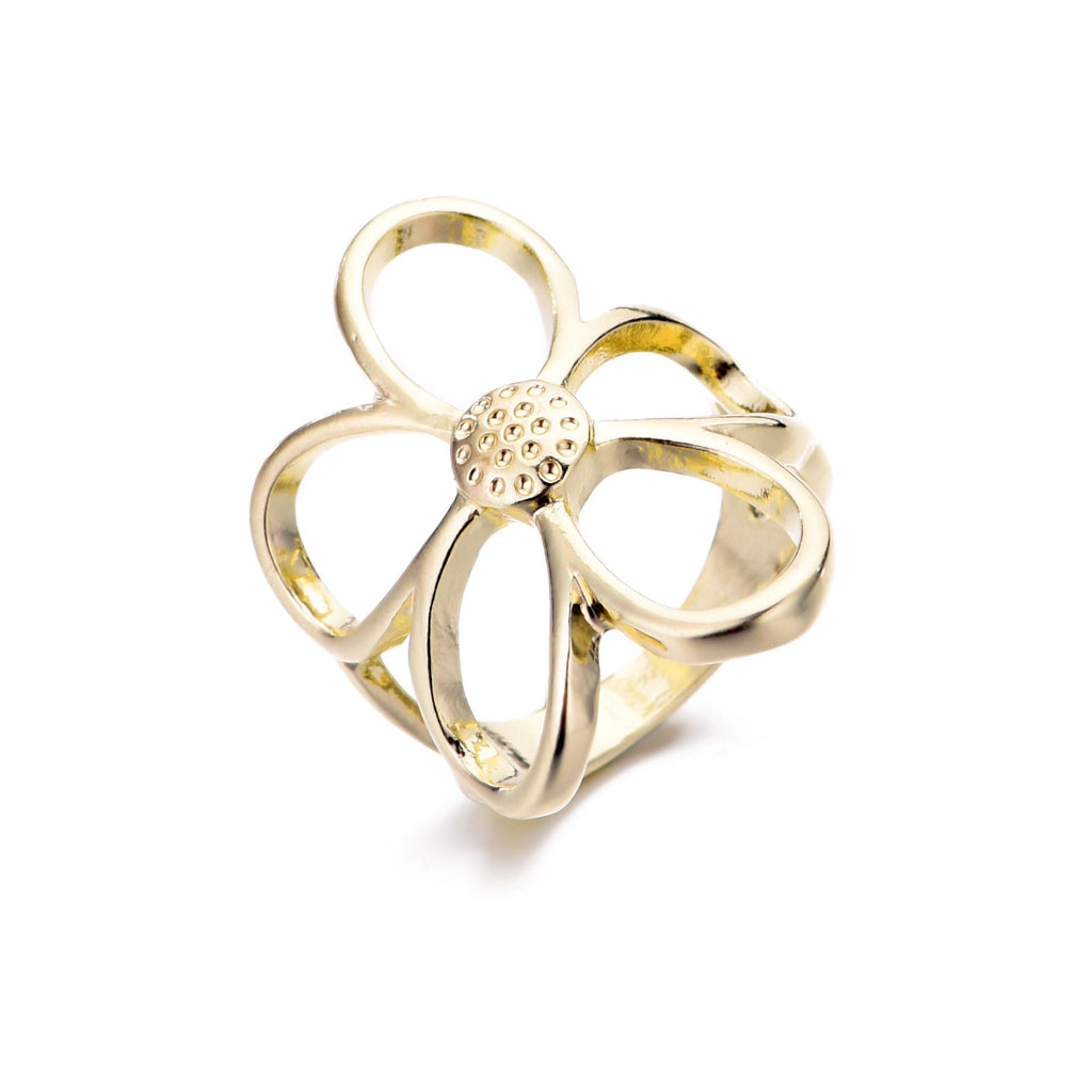 Gold Plated Flower Outline Ring