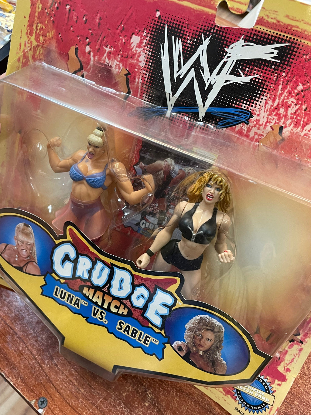 Luna & Sable Grudge Match (Vintage WWF Bone Crunchers, Jakks Pacific) SEALED