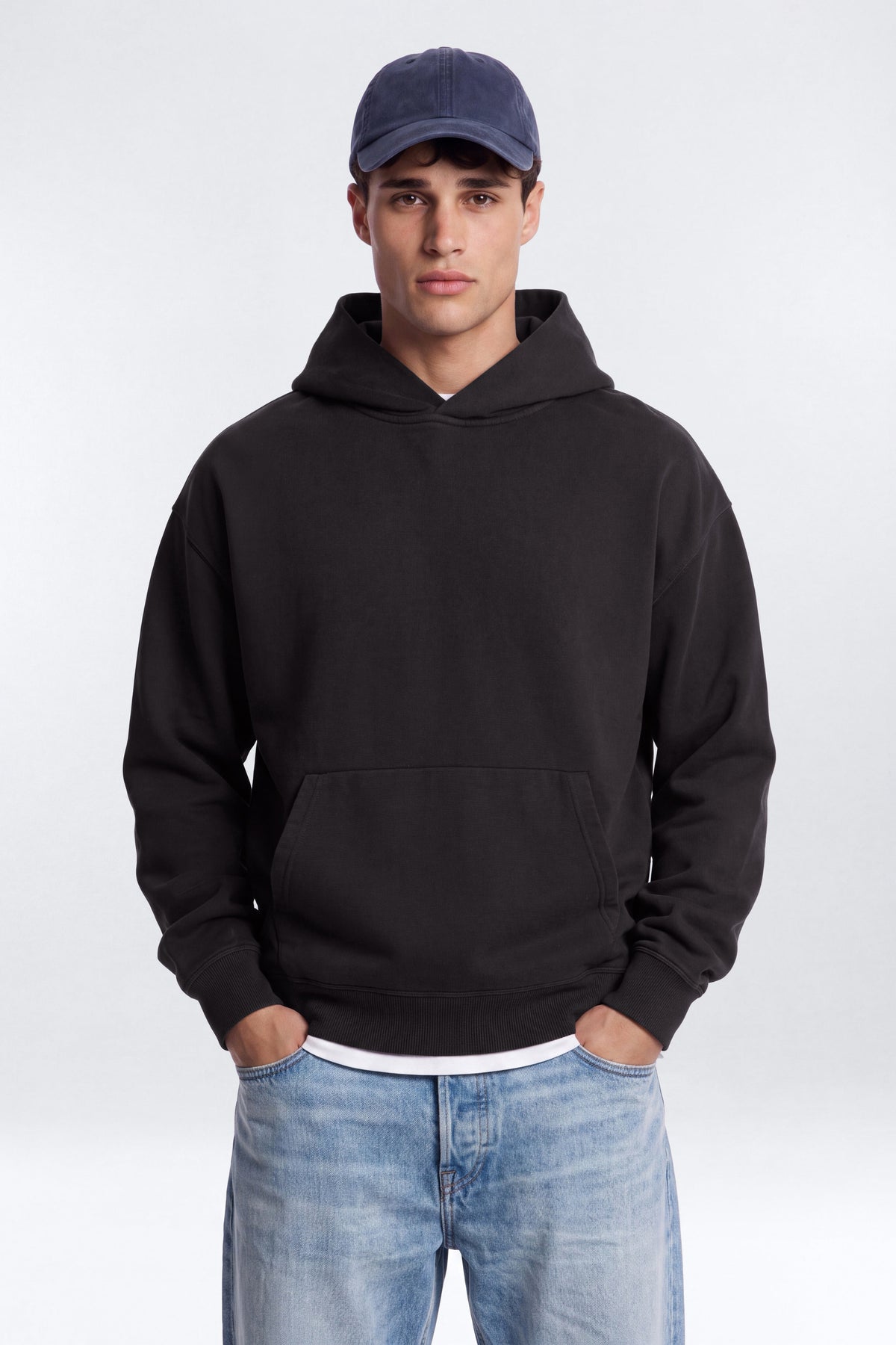 TERRY Classic Oversized Hoodie - Washed Black