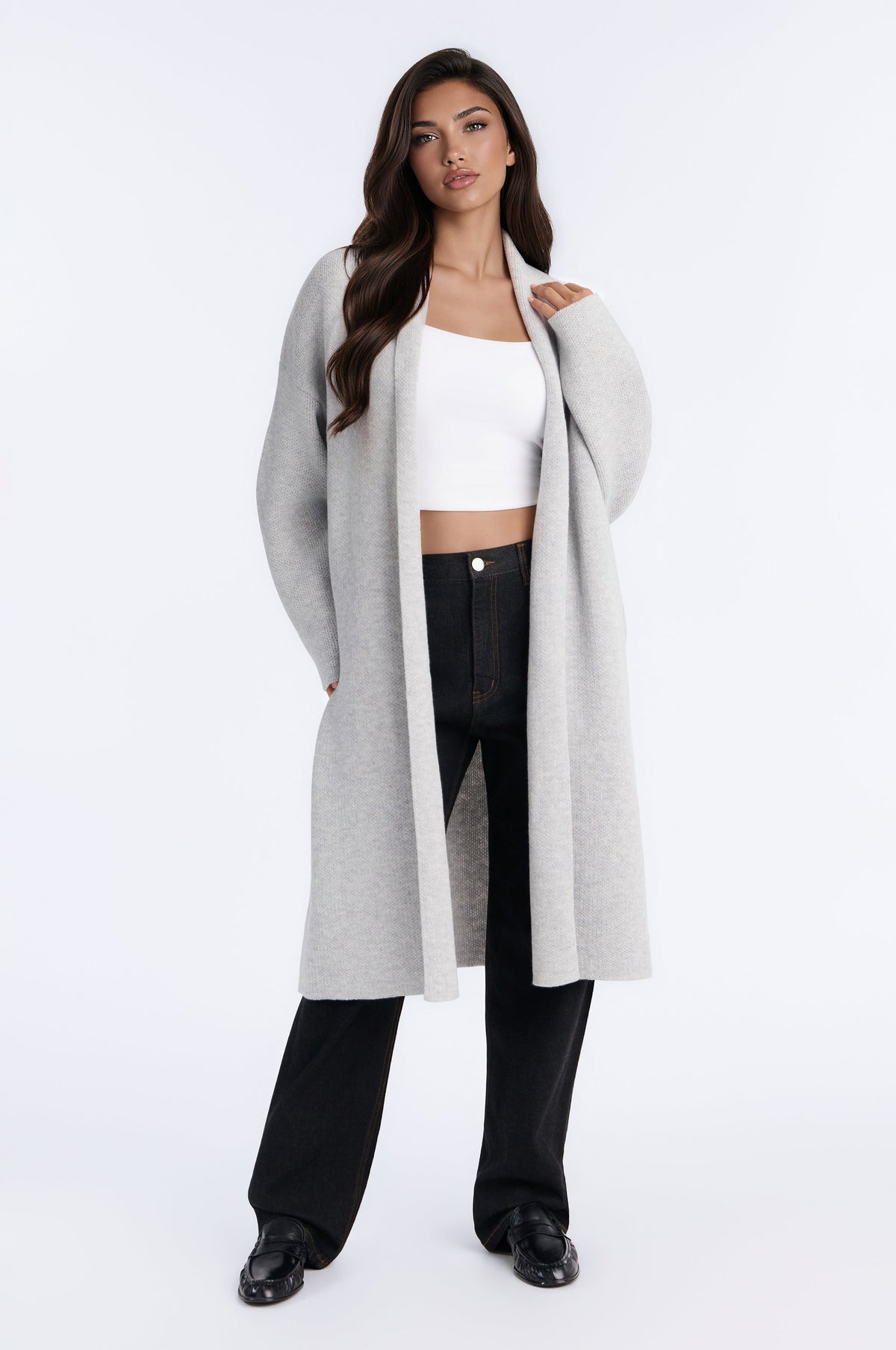 Made For You Long Cardigan - Heather Grey