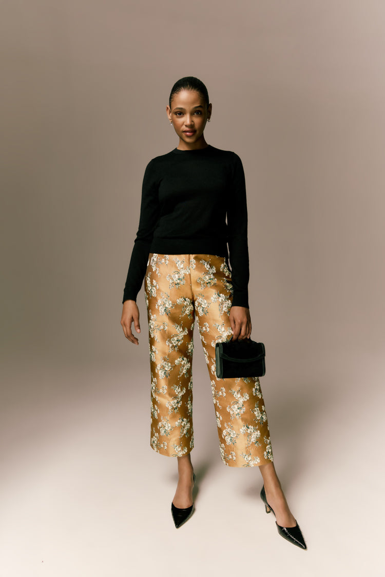 Black Western Trim Top Handle Clutch