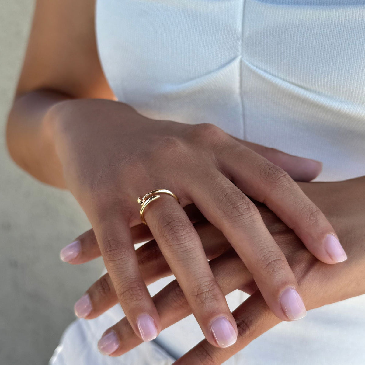 14k Yellow Gold Plated Nail Ring