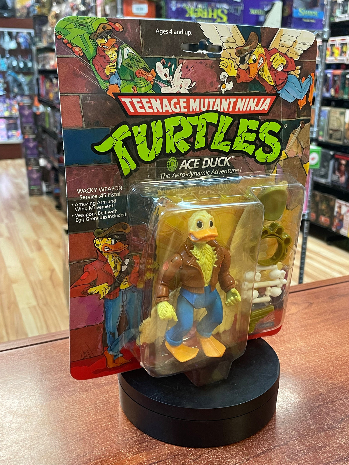Ace Duck No Hat -14 Back-  (Vintage TMNT Ninja Turtles, Playmates) **SEALED**