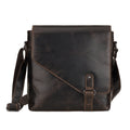 Noah Leather Crossbody Satchel Bag in Brown