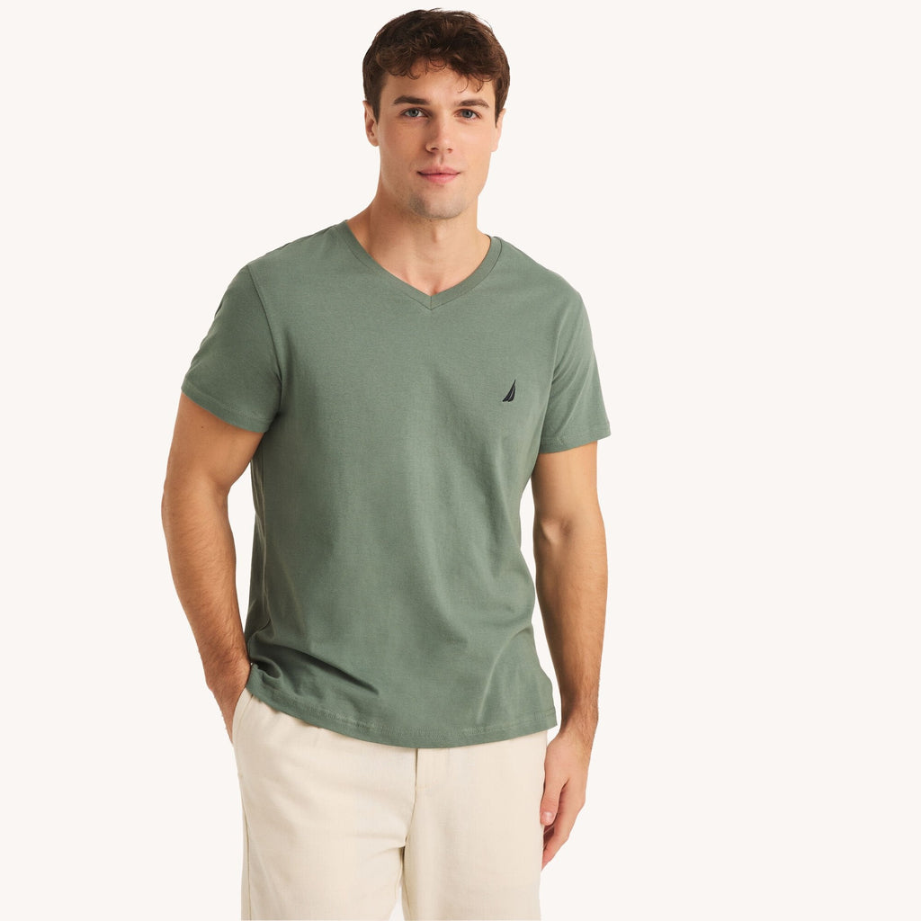 Nautica Mens Premium Cotton V-Neck T-Shirt