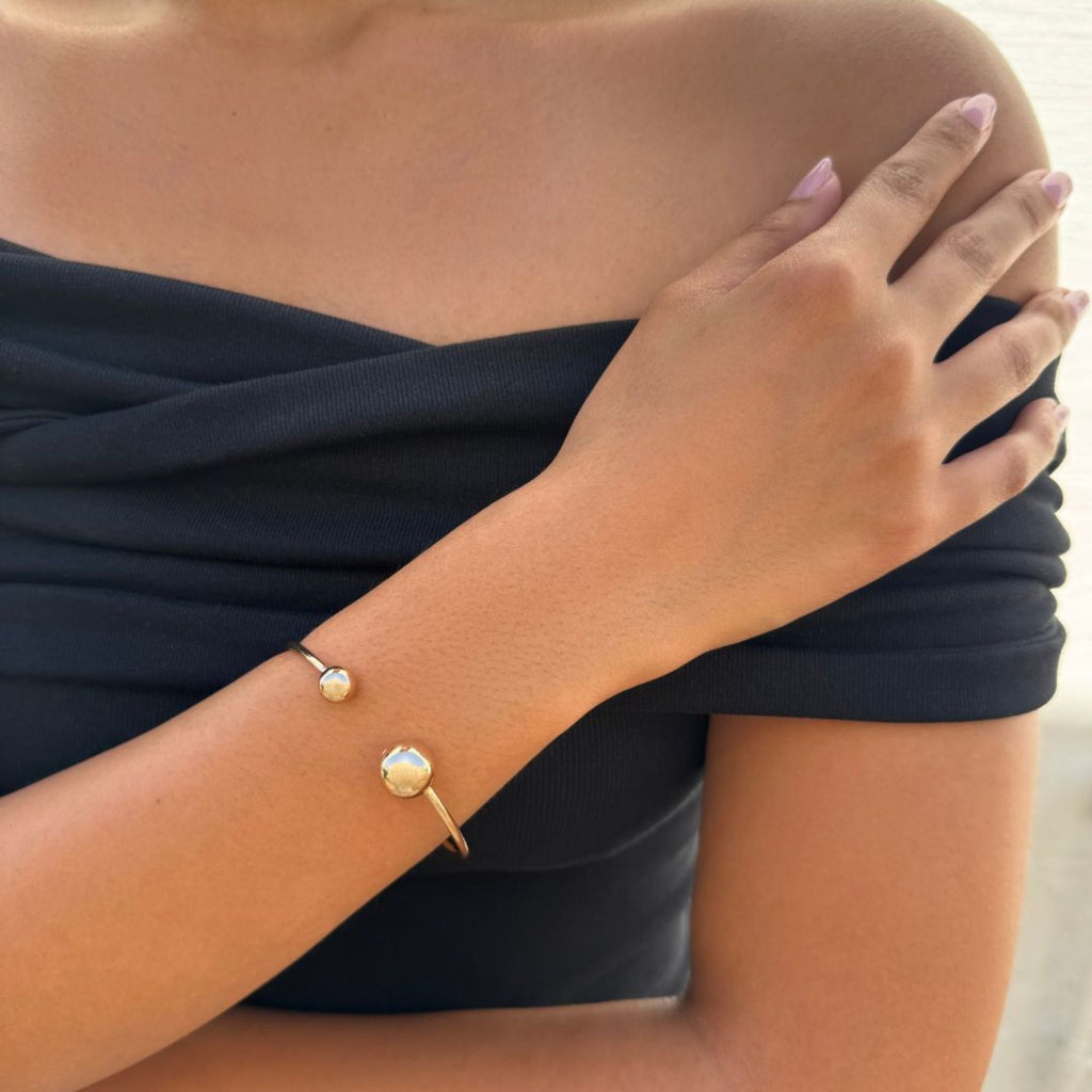 Gold Plated Spheres Cuff