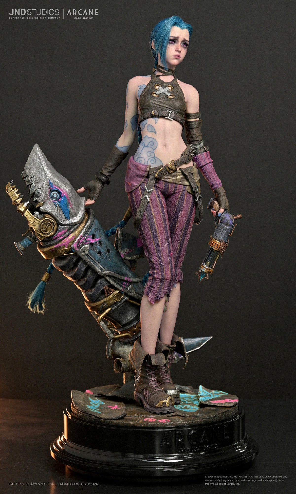 League of Legends Arcane: Jinx with 2 Head Variants 1/3 Scale Hyper Real