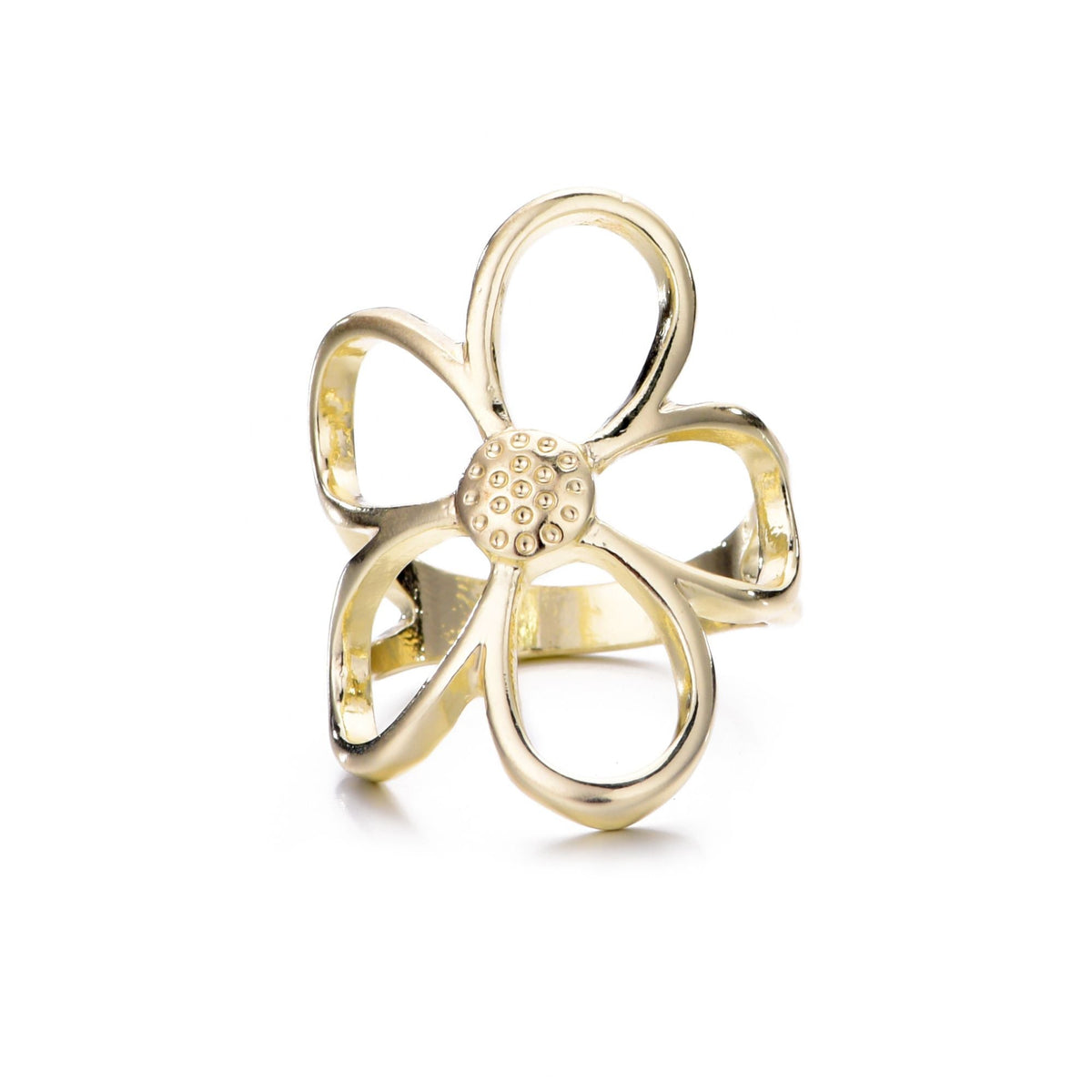 Gold Plated Flower Outline Ring