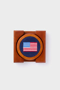 American Flag Needlepoint Coaster Set