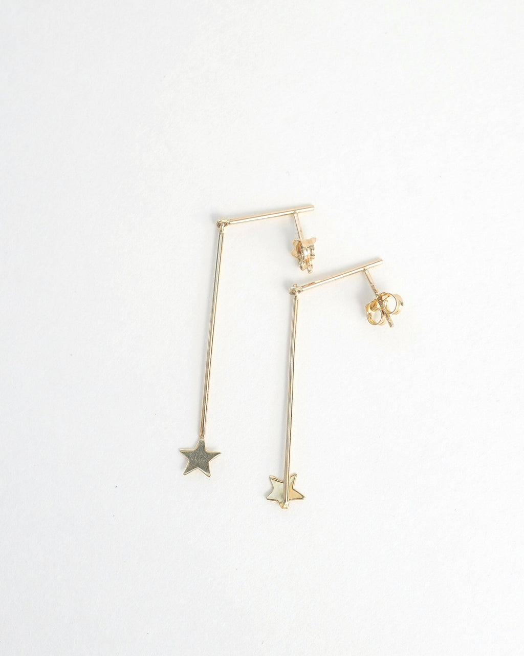 14K Gold Star Drop Earrings