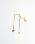 14K Gold Star Drop Earrings