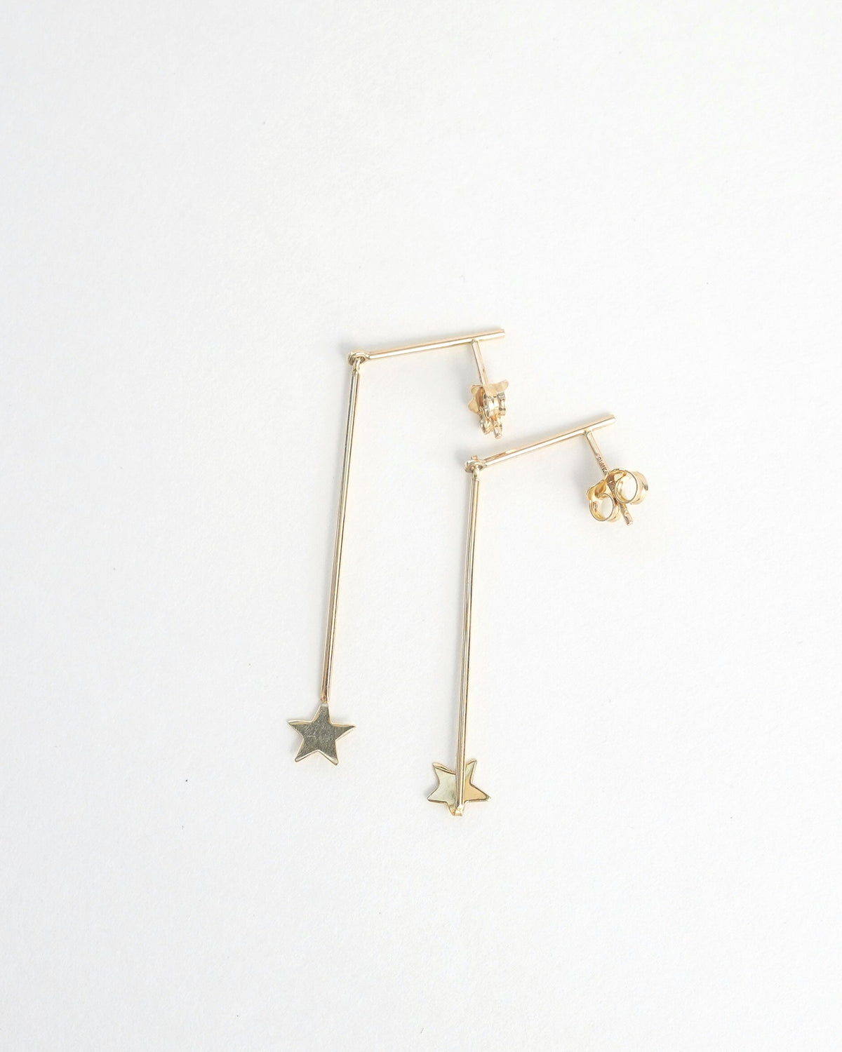 14K Gold Star Drop Earrings