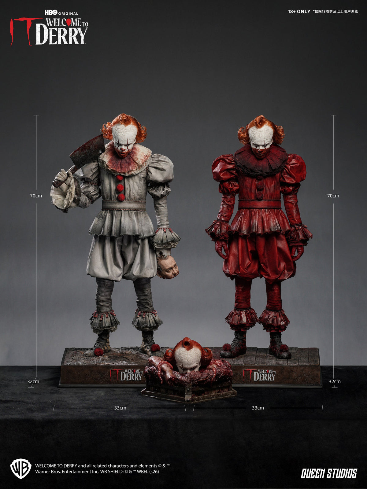 IT Welcome to Derry (Season 1): Pennywise 1/3 Statue Premium Version Set