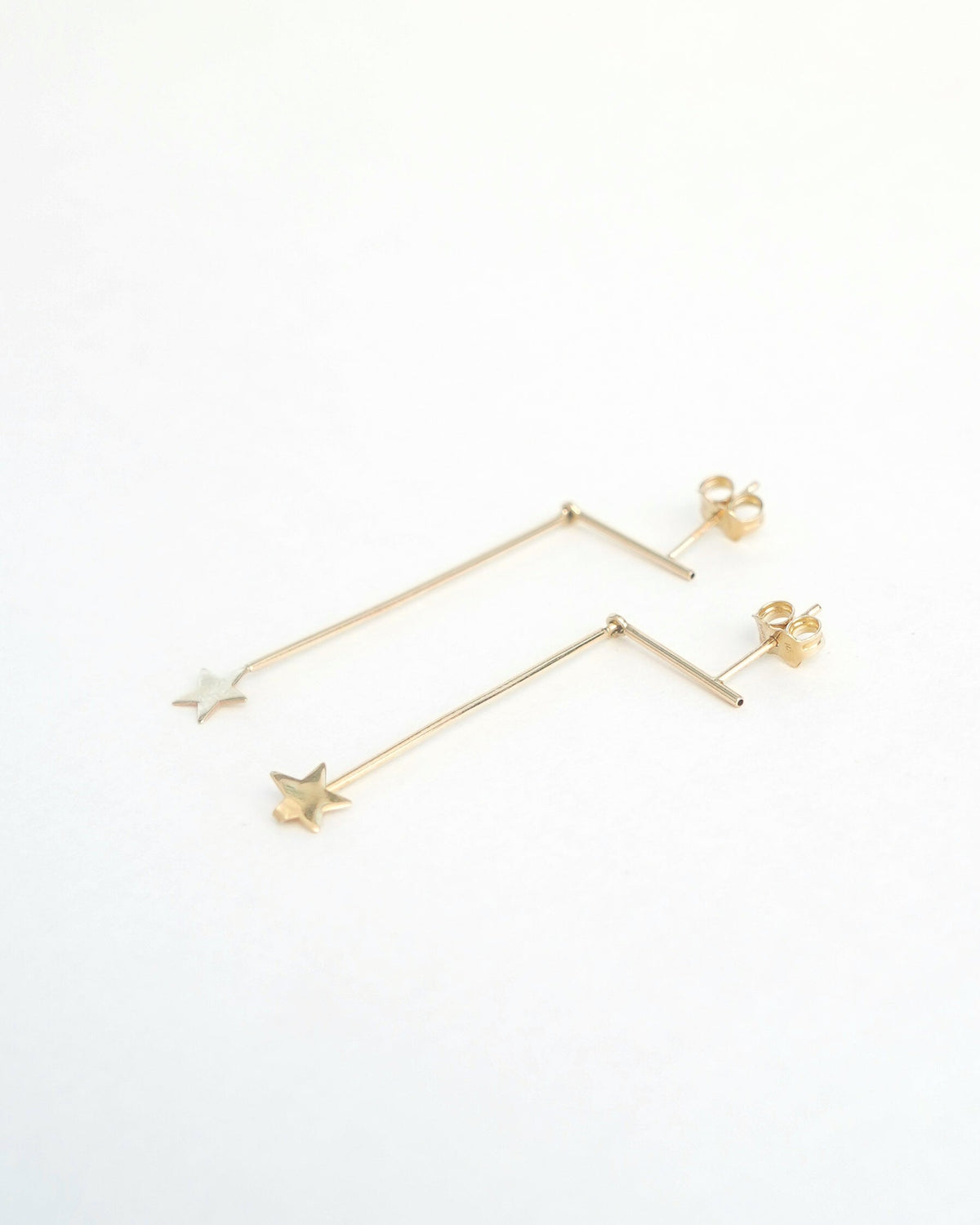 14K Gold Star Drop Earrings