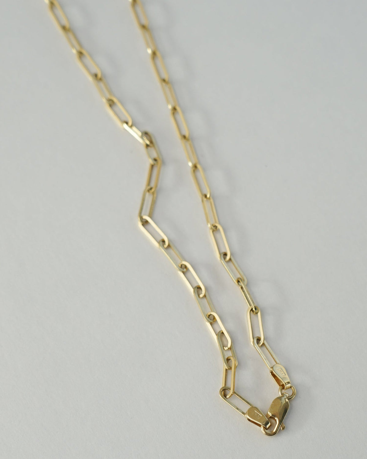 14k Gold Paperclip Chain Necklace