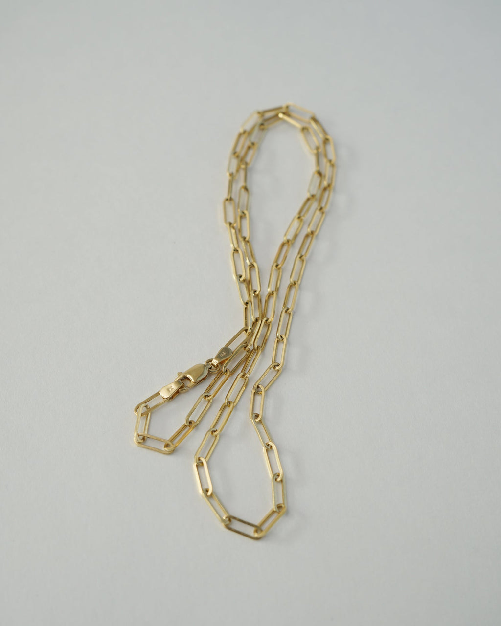 14k Gold Paperclip Chain Necklace