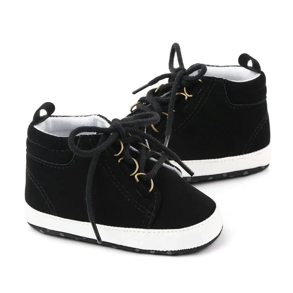 Black Casual Lace-Up Stylish Baby Shoes