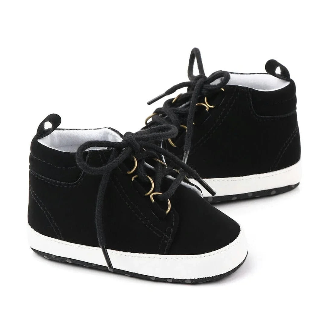 Black Casual Lace-Up Stylish Baby Shoes