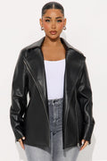 Dusk To Dawn Faux Leather Moto Jacket - Black