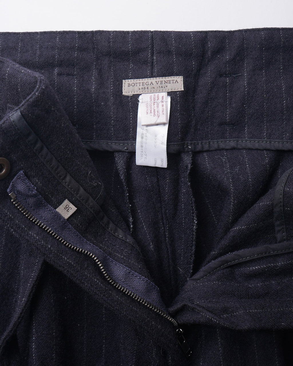 Belted Wool Striped Pants Size: W31