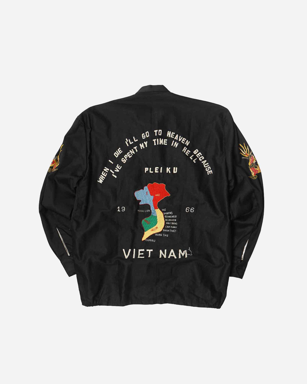1960's Vietnam Embroidered Black Souvenir Jacket