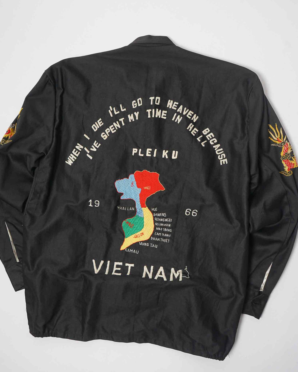 1960's Vietnam Embroidered Black Souvenir Jacket