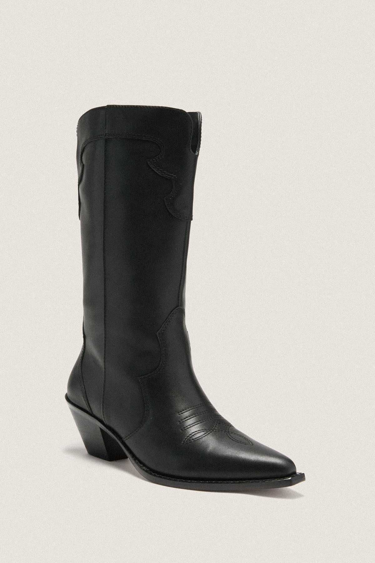 Black Leather Wilson Western Boots