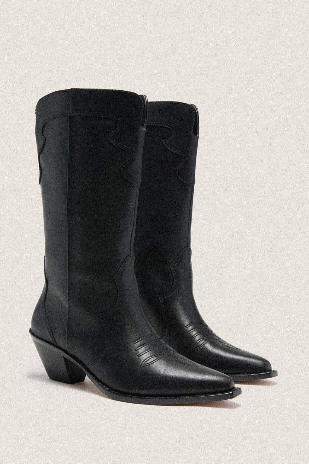 Black Leather Wilson Western Boots