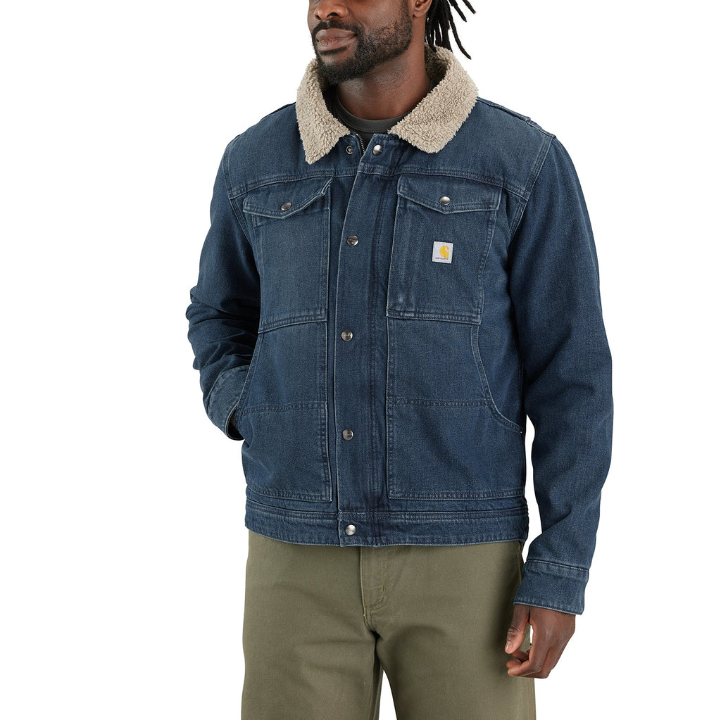 Relaxed Fit Denim Sherpa Jacket - Mens