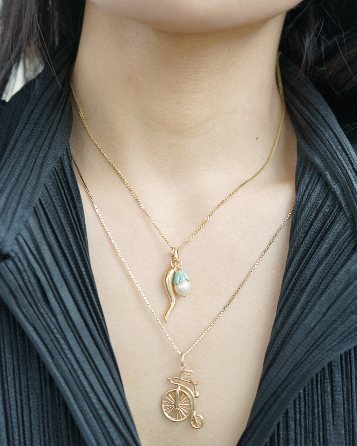 14k Gold Bike Charm