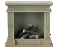Dollhouse Vintage Dusty Green Fireplace