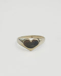 14k Gold Heart Signet Ring / Size: 6.25