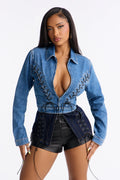 Laced Intentions Denim Jacket - Medium Wash