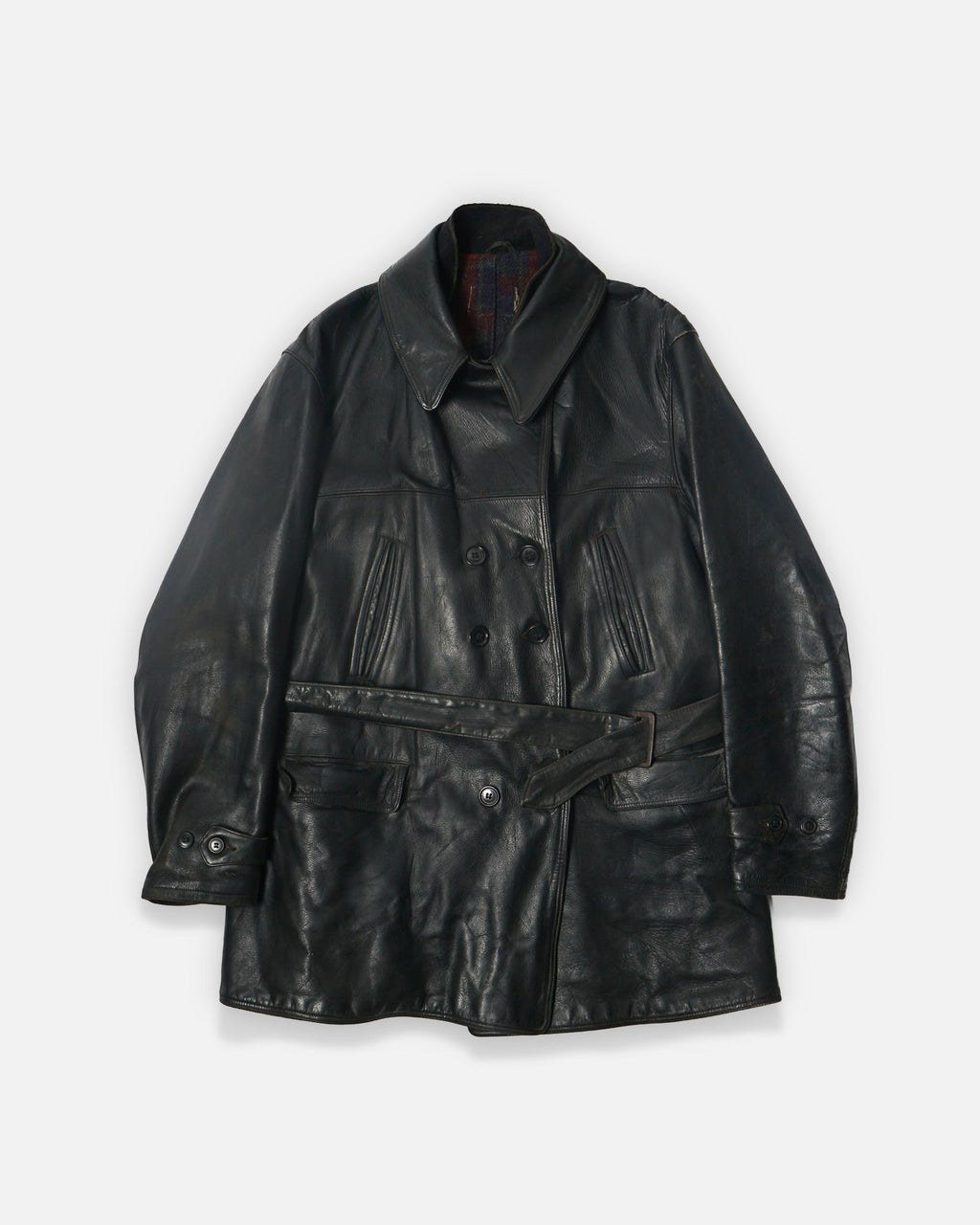 1930's Double Breasted Horsehide Car Coat