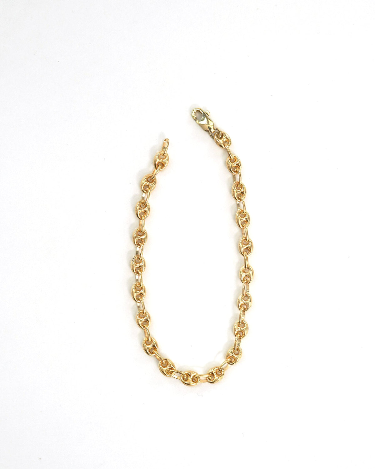 14k Gold Anchor Chain Bracelet