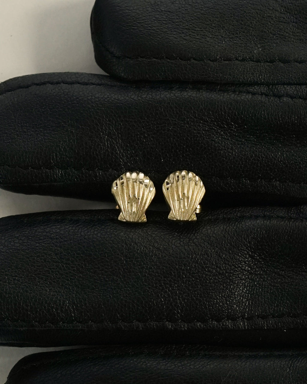 14k Gold Shell Earrings