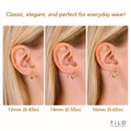 14k Yellow Gold Classic Hoop Earrings, 2mm
