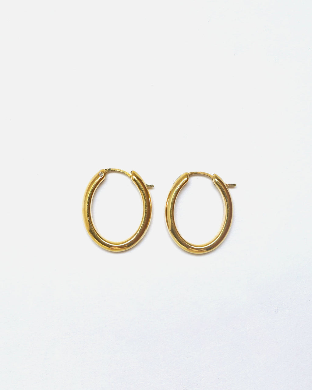 14k Gold Hoop Earrings w/ Diamond
