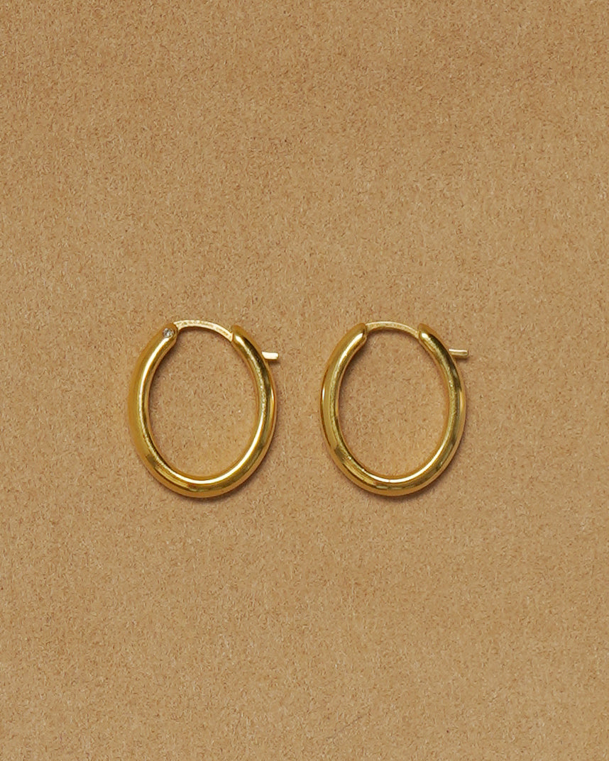 14k Gold Hoop Earrings w/ Diamond